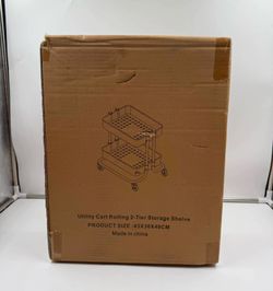 Utility Rolling Cart Storage with wheels, 2 tiers