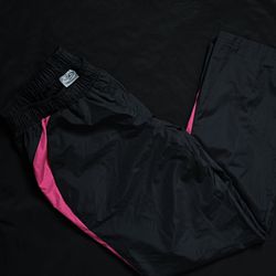 Y2K baggy champion black and pink nylon track pants 