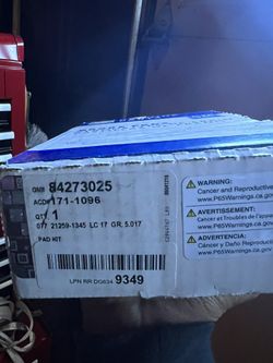 GM (contact info removed)5Pad Kit, Rear Disc Brk
