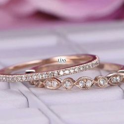 New 18k Rose Gold Wedding Rings 