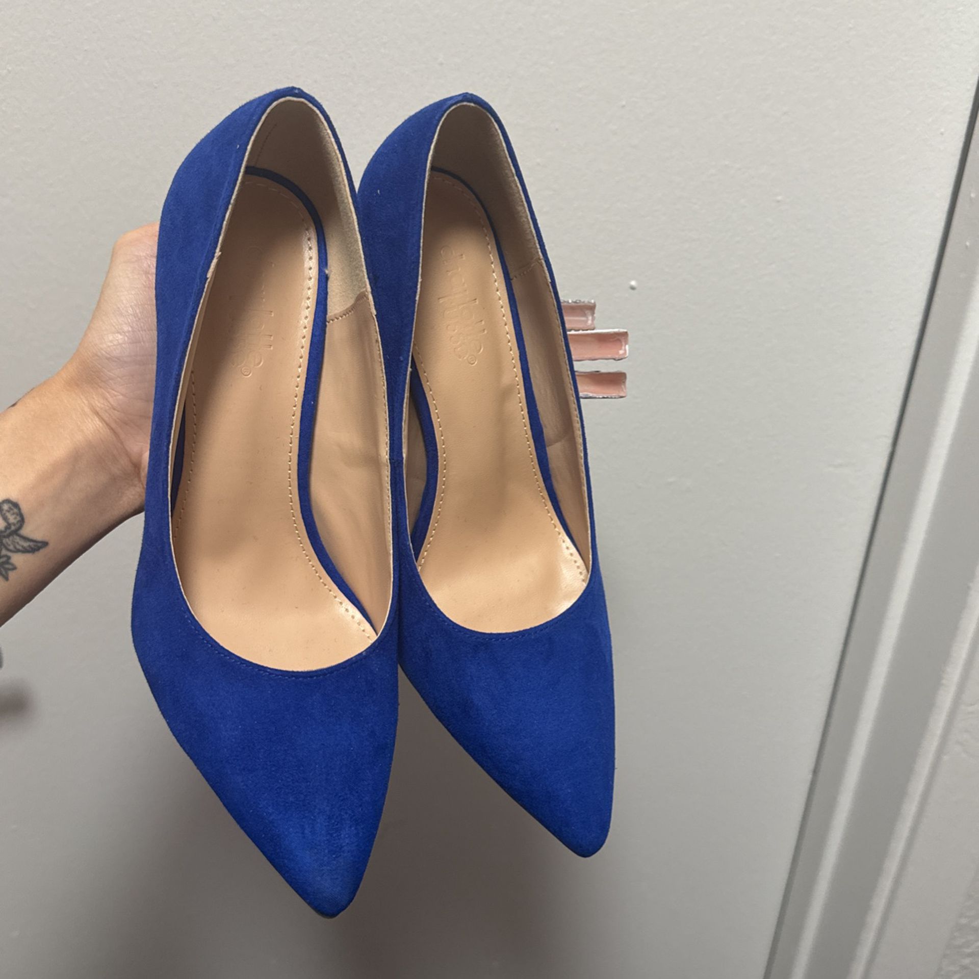 Blue Suede Heels