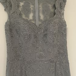 Silver Gray Long Formal Dress 
