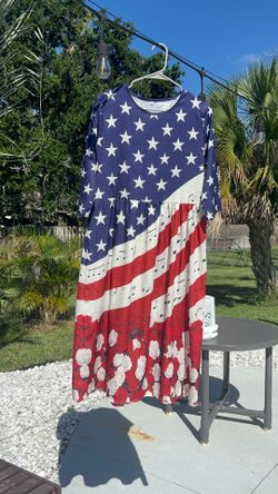 Patriotic, red, white and blue dress medium 4th of July