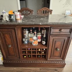 Bar with two stools