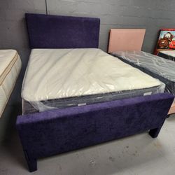 Queen Purple Bed Frame With Mattress Set Pillow Top Beatyrest 💜 On Sale For: