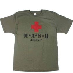 NEW! Mash 4077th Vintage Adult T-Shirt Military Dark Green (1 Sm & 1 Med) $10 each