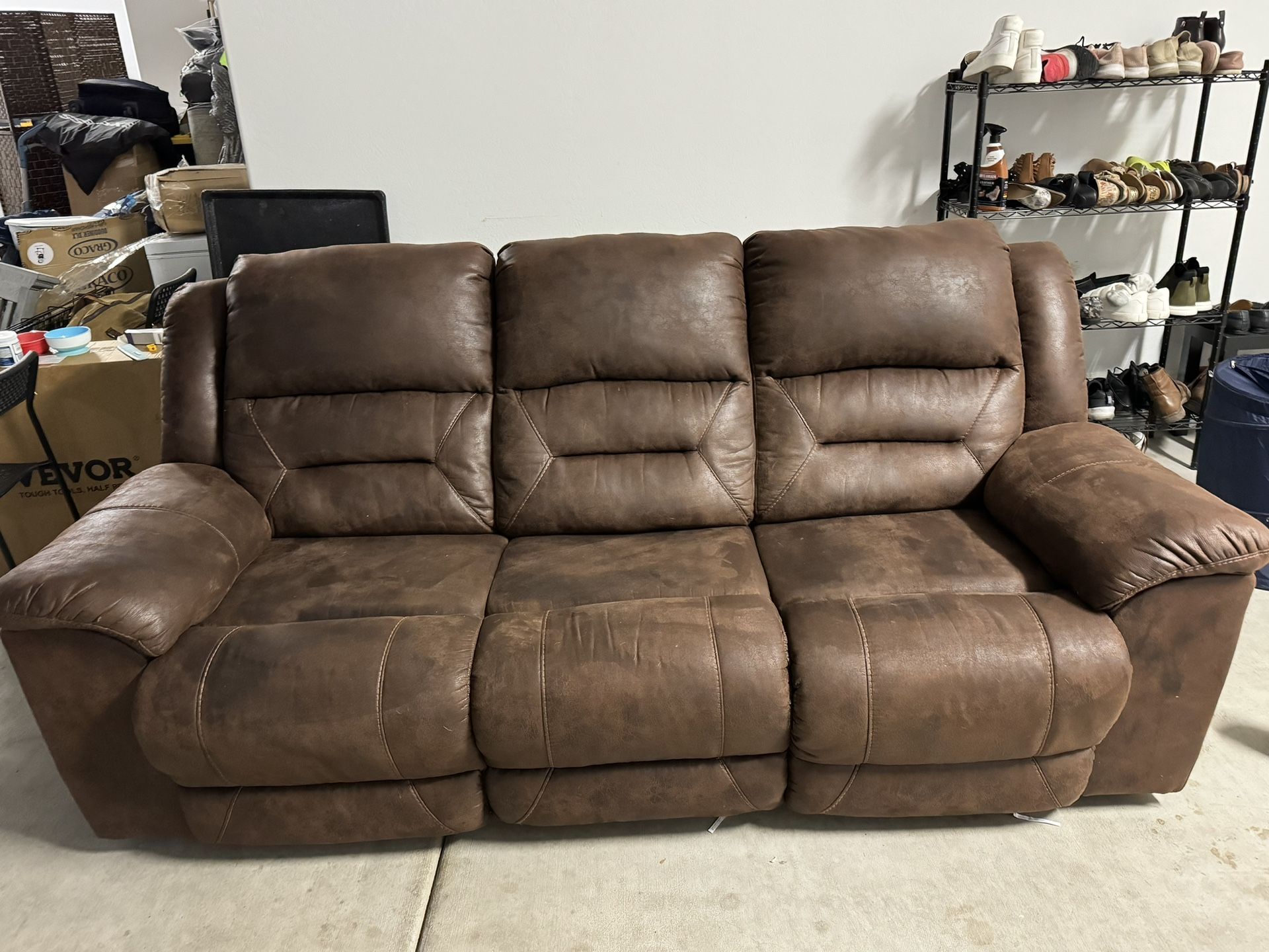 Power Recliner Sofa - Pure Leather 