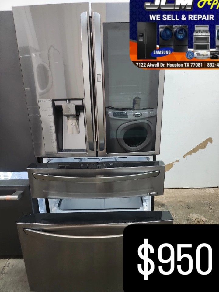 REFRIGERATOR BLACK STAINLESS STEEL WITH SHOSE CASE