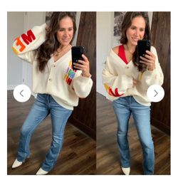 Christmas varsity Cardigan Large 