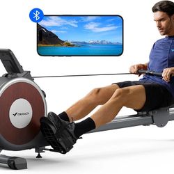 merach magnetic rowing machine with lcd display folding 