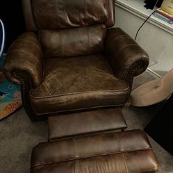 Swivel Leather Recliner/Rocking Chair 