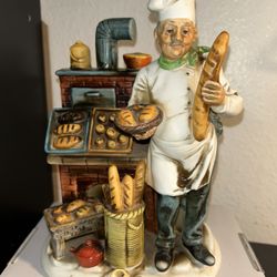 Vintage Kelvin’s Biscuit Figurine Monti Piero Master Baker Multicolored Bread 9”