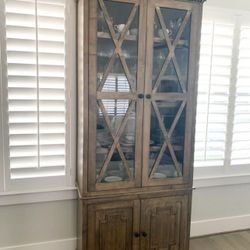 Custom built Wine Rack Cabinet Sideboard Buffet Coffee Hutch Hand Built Hutch Farmhouse farm house Carpenter Floating shelf faux Beam 