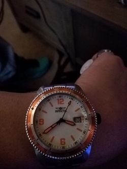 Invicta orange bezel stainless band kenectic