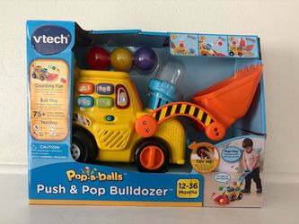 NEW - Pop-a-Balls Push & Pop Bulldozer by Vtech