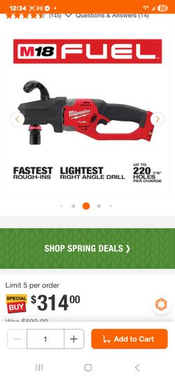 m18 fuel right angle drill