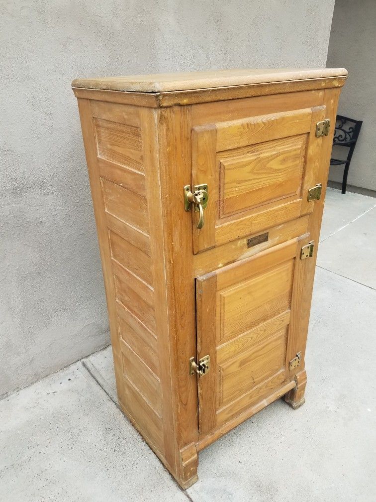 Antique Ice Box Refrigerator