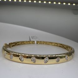 Lab diamond bangle 1.26 carat total weight 14k yellow gold Bracelet