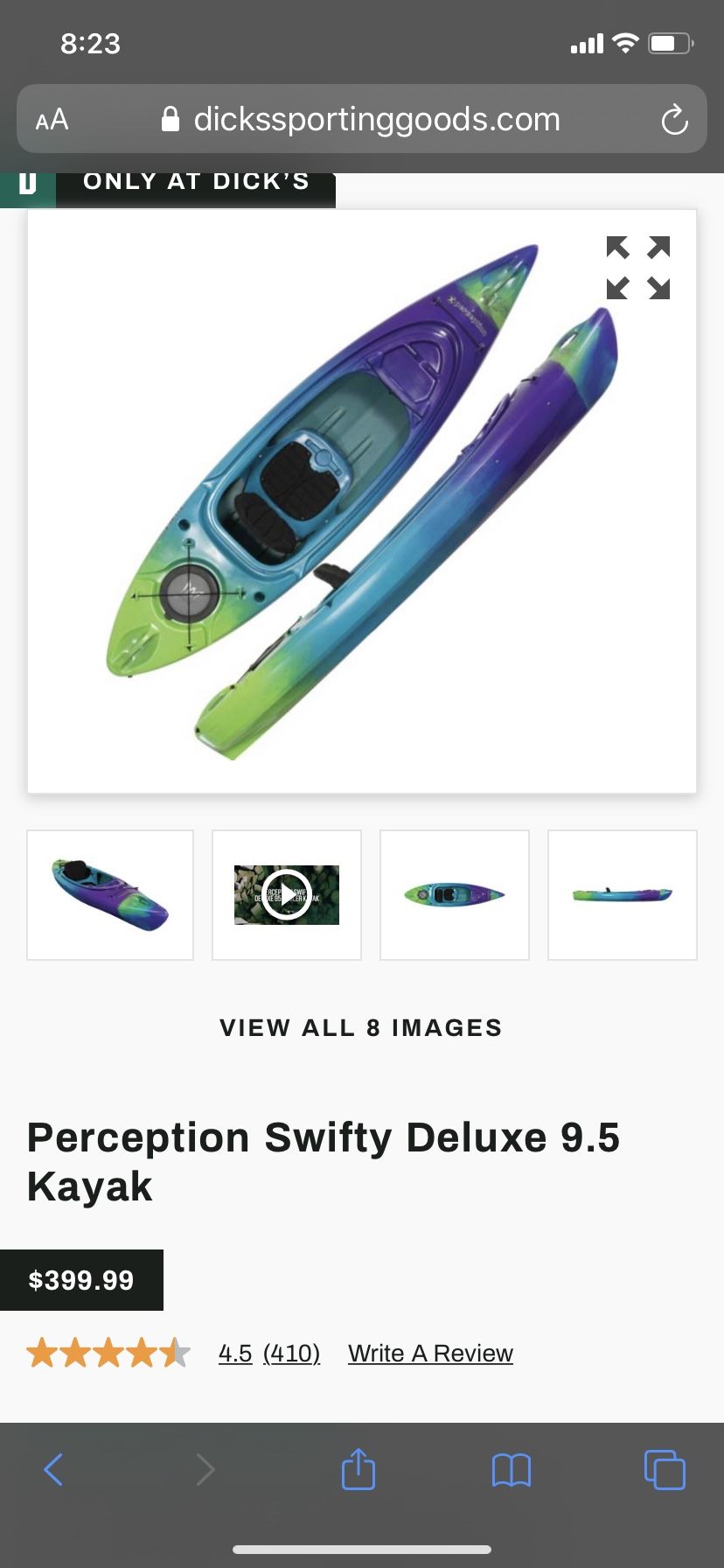 Perception 9.5 kayak.