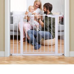 Cumbor Dog Gates and baby gate  for Stairs and Doorways, Extra Wide Dog Gate for The House,  Durable Easy Walk Thru Baby Gate.  Fits openings 29.5”-40