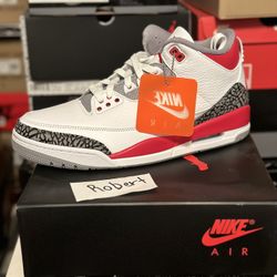 NEW 2002 AIR JORDAN 3 RETRO “Fire Red” sz10.5