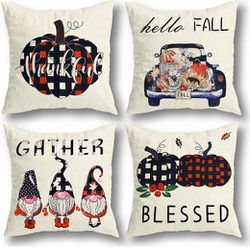 Fall Decor Pillow Covers 18x18 Set of 4 - Fall Pillow Covers