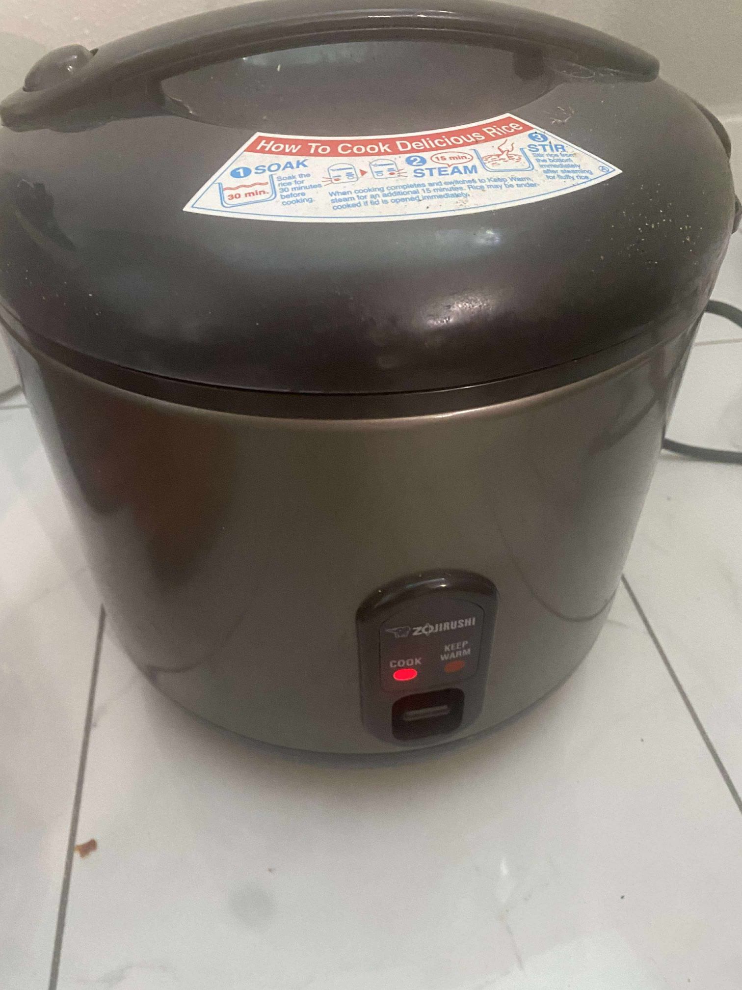 NS-RPC18HM Rice Cooker and Warmer, 10-Cup (Uncooked), Metallic Gray