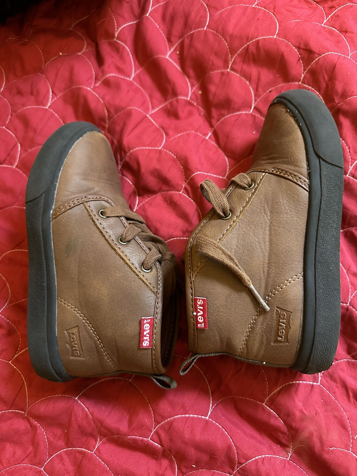 Levi’s Boys Boots Sneakers High Tops Size 12 Brown