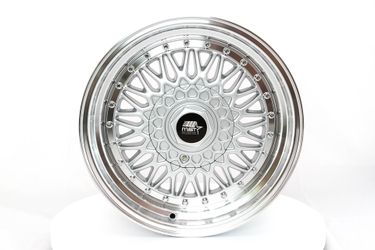16X8 MST MT13 White W/Machined Lip Gold Rivets Wheels