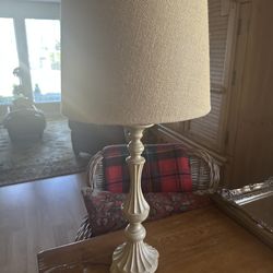 French style lamp with new burlap shade