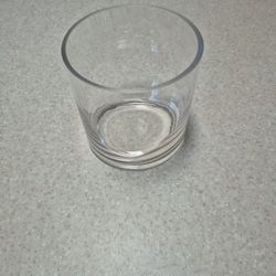 Glass Vase Thick Glass 5" Tall  Aprox 15" Around