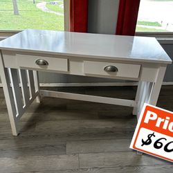 Tween / Child’s White Desk With Dual Drawers