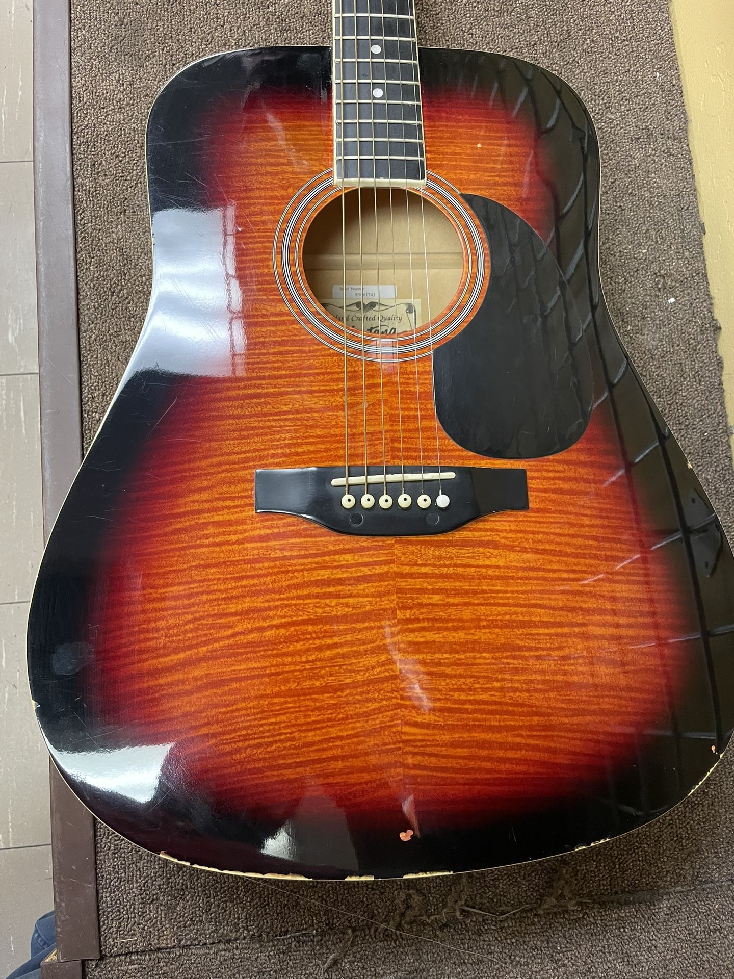 Montana Acoustic Sunburst Finish Guitar (Signs Of Age & Wear)