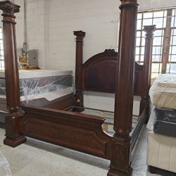 King Size Mattress And Box Spring Set And Headboard Footboard Bed 🛌 