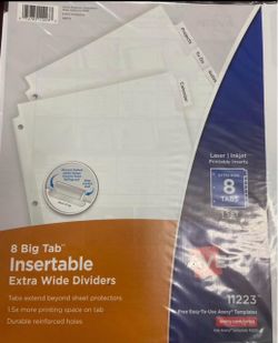 Avery Insertable Big Tab Dividers 8-Tab