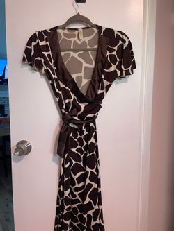 Womans cow print flowy dress