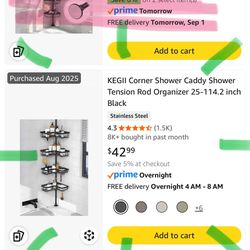 black shower caddy