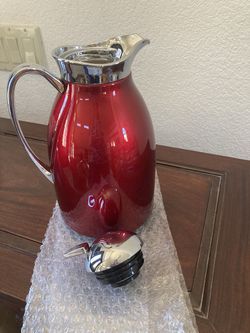Crate and Barrel red carafe