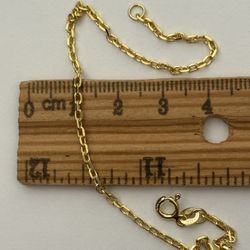 925 Silver 7.5” 2mm bracelet link chain 18k yellow gold plated Unisex