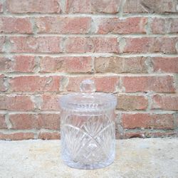 Vintage Crystal Biscuit Barrel/Lid 