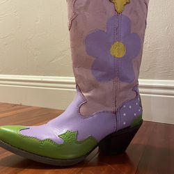 Hand Painted Flower Cowboy Boots