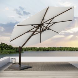 Seasons Sentry 13 ft. Round Woodgrain Aluminum Cantilever Umbrella