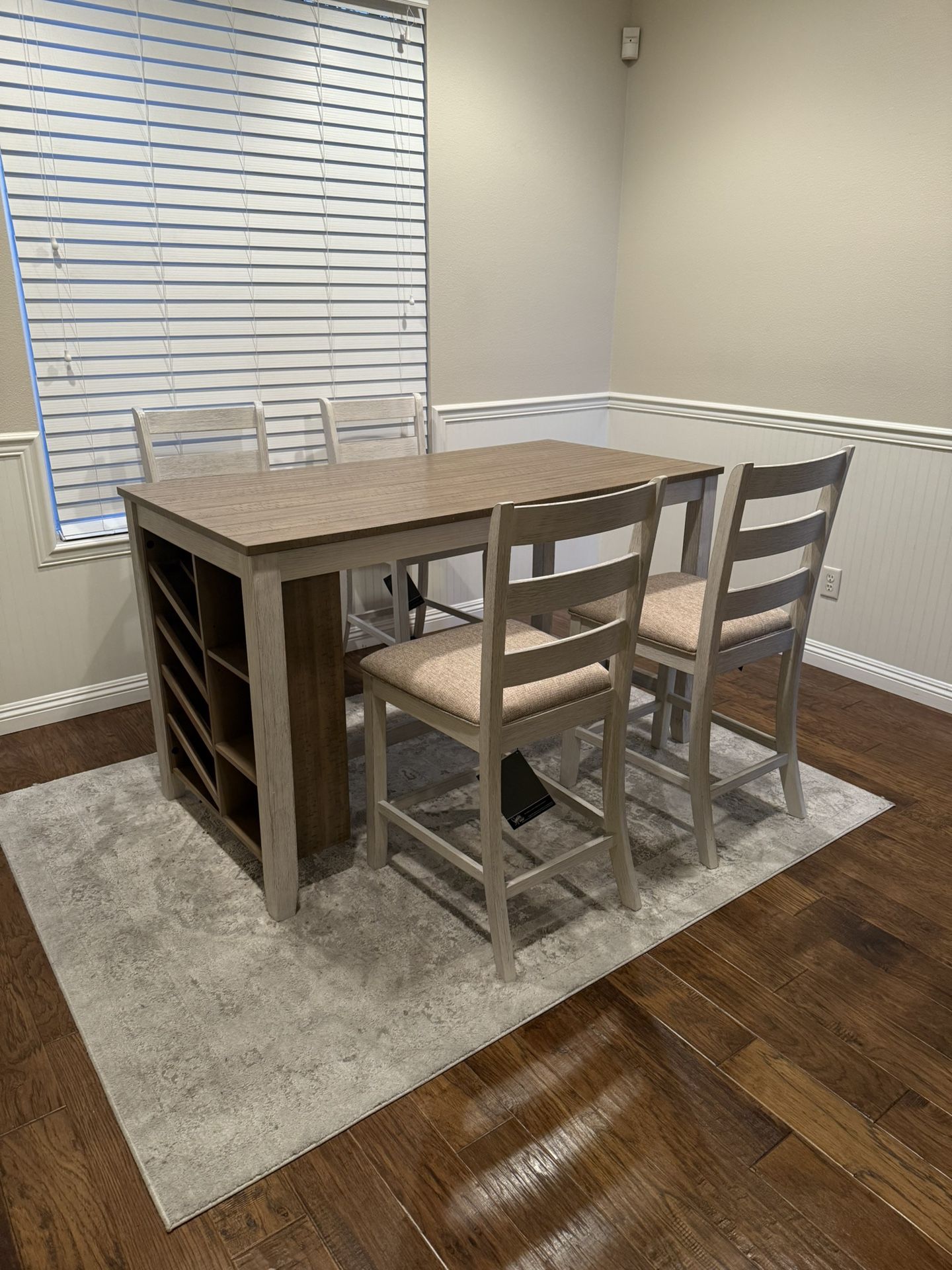 Modern Dining Set with Wine Rack - Great for apartments!