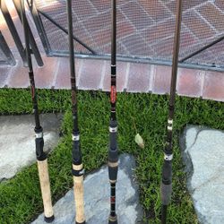 FOUR (4) Kistler & Cousins Bass fishing Rods.