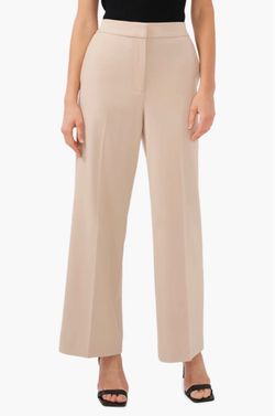 NWT Halogen tan wide leg high rise elastic back waist pants, size 14