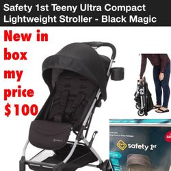New in box Safety 1st Teeny Ultra Compact Stroller, Black Magic, Toddler Great for traveling light weight compact $100 cash only pick up East Palmdale