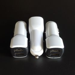 3 X Dual Port LED Car Chargers for iPhone,  Samsung And Other Devices 