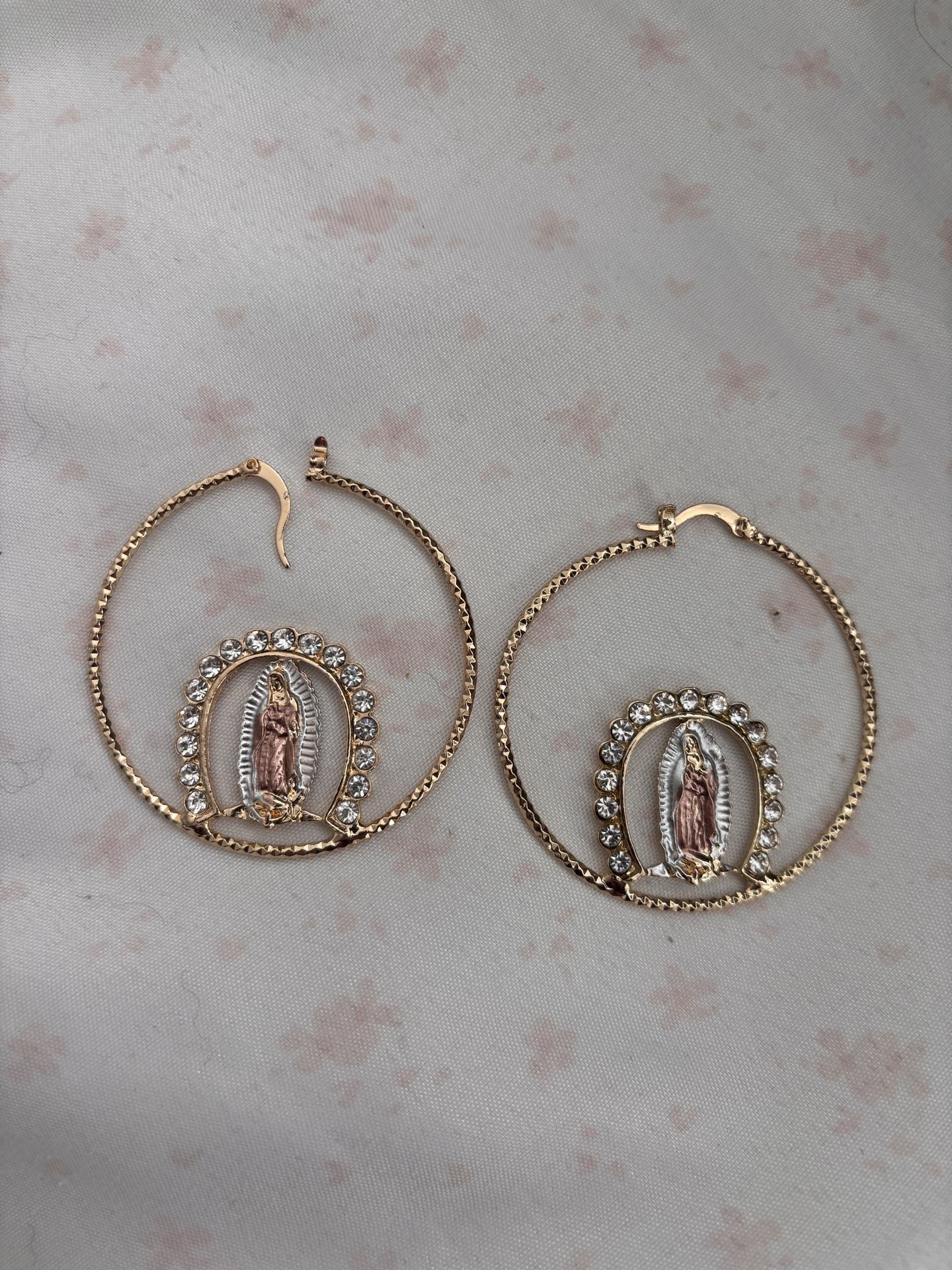 virgen mary hoops