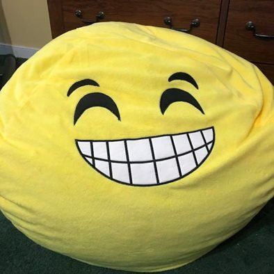 GoMoji Emoji Bean Bag Grinning Chair, 28 x 28