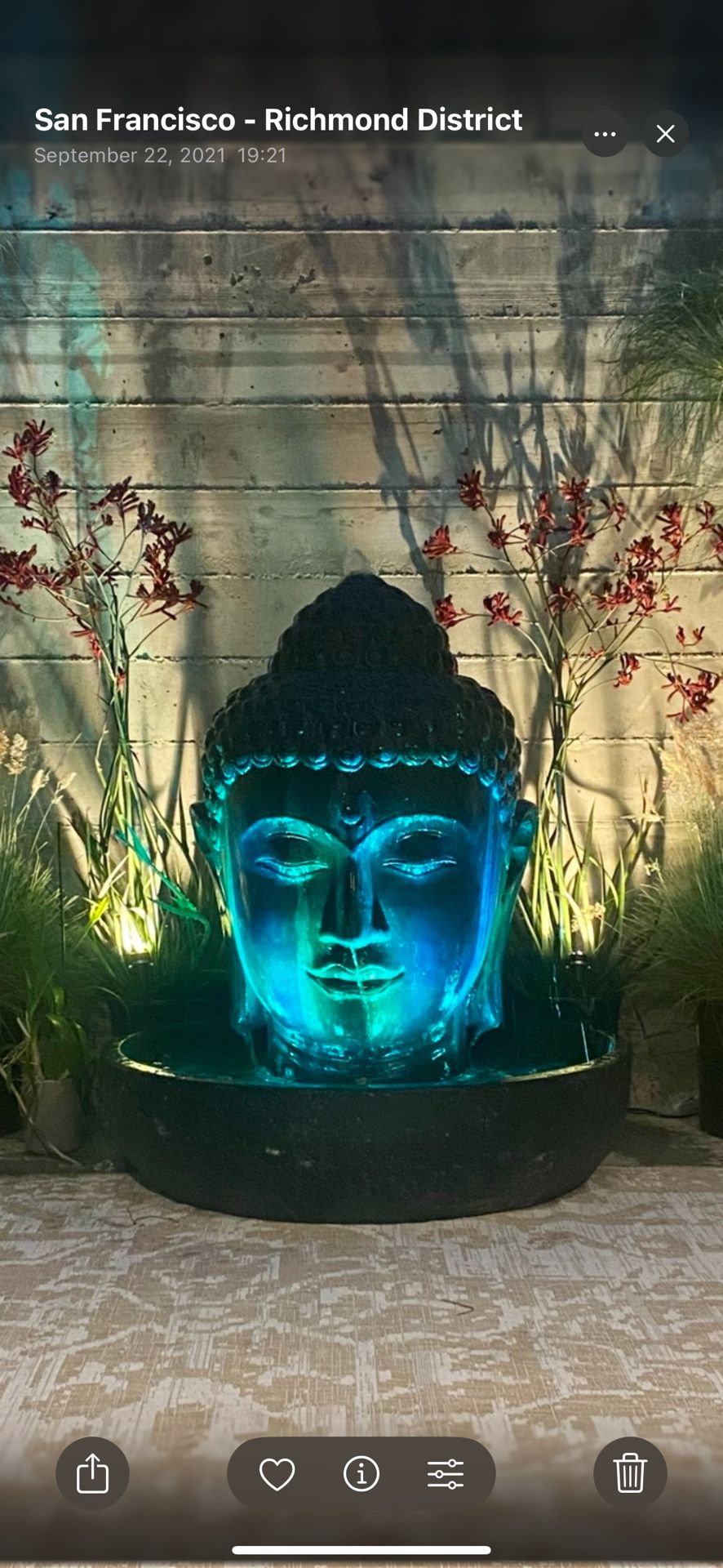 Large Stone Buddha Head Fountain imported from Indonesia